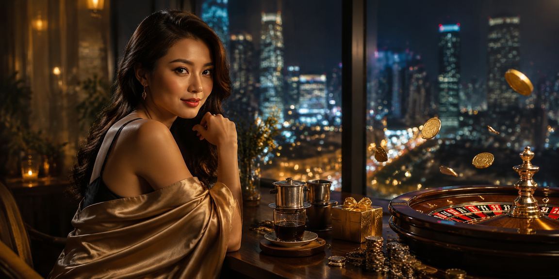 Người chơi theo dõi bàn roulette trực tuyến tại cà phê Hà Nội buổi tối